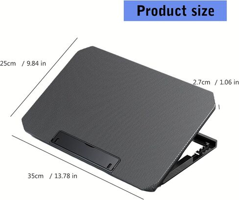 وسادة تبريد للكمبيوتر المحمول للألعاب مع 2 مروحة ومنفذ USB للأجهزة اللوحية وقاعدة تبريد لأجهزة الكمبيوتر المحمول وحامل قابل للتعديل وقاعدة تبريد ومروحة in Kuwait