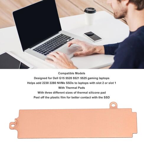 SSD Heatsink Thermal High Performance Cooling Cover for M2 PCIe 2230 2280 SSD Compatible with G15 5520 5521 5525 Gaming Laptop Includes Thermal Pads Screwdriver Pry Piece in Saudi Arabia