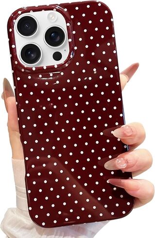 Jmltech for iPhone 14 Case Polka Dot Phone Cases Aesthetic Design Trendy Simple Case Slim Shockproof Protective Cover Navy Blue in Saudi Arabia