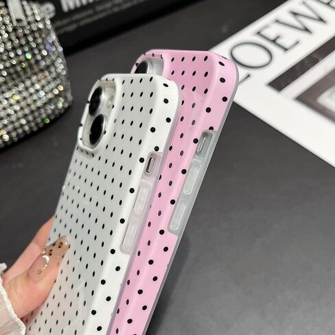 Jmltech for iPhone 14 Case Polka Dot Phone Cases Aesthetic Design Trendy Simple Case Slim Shockproof Protective Cover Navy Blue in Saudi Arabia