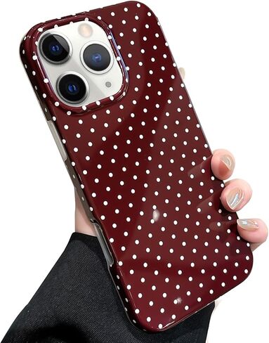 Jmltech for iPhone 14 Case Polka Dot Phone Cases Aesthetic Design Trendy Simple Case Slim Shockproof Protective Cover Navy Blue in Saudi Arabia