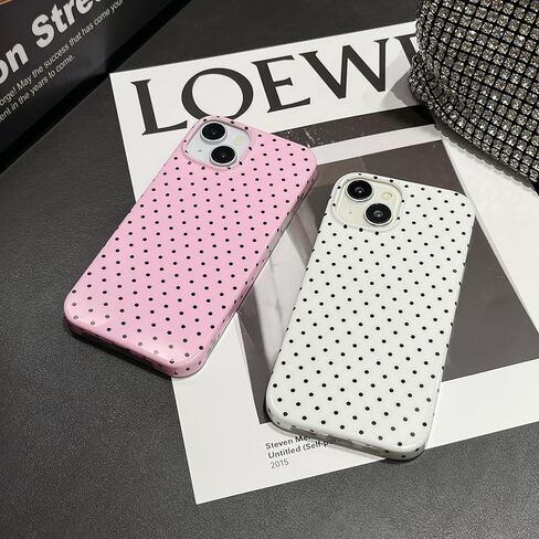 Jmltech for iPhone 14 Case Polka Dot Phone Cases Aesthetic Design Trendy Simple Case Slim Shockproof Protective Cover Navy Blue in Saudi Arabia