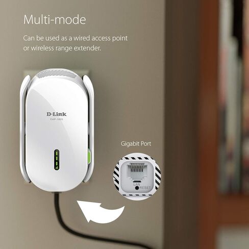 D-Link WiFi Range Extender, AC2000 Mesh Plug In Wall Signal Booster, Cover up to 2600 sq.ft. Dual Band Wireless Repeater Access Point for Smart Home DAP-1820 (Renewed) in Saudi Arabia