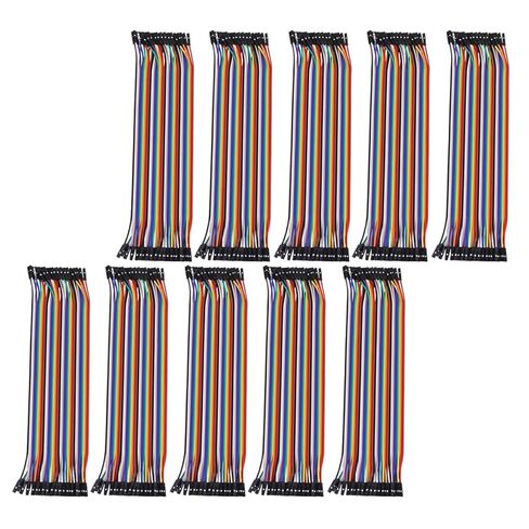 TEHAUX 40p Female to Female Ribbon Cable Jumper Wire Set 20cm Flat Breadboard Cable for Electronics Prototyping and DIY Circuit Connections, 10 Pieces in Saudi Arabia