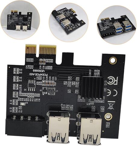 بطاقة محول Pci e USB 3.0 Riser Pci Express Extension Converter لجهاز الحوسبة المكتبية مع 4 فتحات e متوافقة مع توسيع وحدة معالجة الرسومات in Kuwait