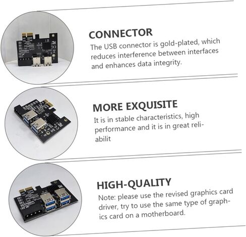 بطاقة محول Pci e USB 3.0 Riser Pci Express Extension Converter لجهاز الحوسبة المكتبية مع 4 فتحات e متوافقة مع توسيع وحدة معالجة الرسومات in Kuwait