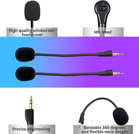 قطعتان من ميكروفون الألعاب البديل - متوافق مع سماعات الألعاب Logitech G PRO X2، وG PRO X Wireless، وG Pro السلكية، قابلة للفصل، وإلغاء الضوضاء المتقدم in Kuwait