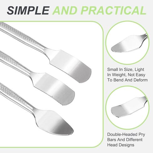 PATIKIL 11 x 175 mm Spudger Pry Tool, 3Pcs Large Metal Dual Ends Opening Pry Repair Tools Kit for Smart Mobile Phone Tablet Laptop PC Game Machine Electronics Devices, Silver in Saudi Arabia
