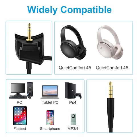 QC45 Microphone with Mute Switch Compatible with Bose Quietcomfort 45 Noise Cancelling Headphones for PC, Laptop, PS4, PS5, Xbox One Controller in Saudi Arabia