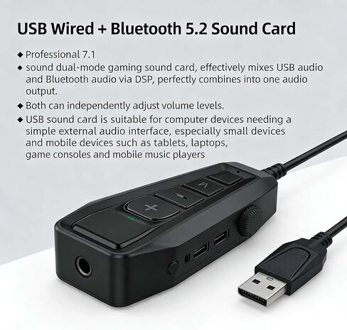 محول صوت USB من النوع C، بطاقة صوت خارجية مع ميكروفون للتحكم في مستوى الصوت، قابس محول سماعة الرأس وتشغيله، لا حاجة إلى برامج تشغيل USB إلى 3.5 ملم محول صوت جاك لسماعات PS4/PC/MAC/ستيريو in Kuwait