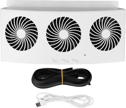Car Exhaust Fan, 3 Cooler Car Auto Front Rear Window Air Vent Exhaust Fan Car Ventilator, USB Powered Air Purifiers Vehicle Radiator Vent, Energy Saving Exhaust Fan for All Cars (White) in Saudi Arabia