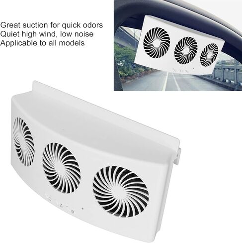 Car Exhaust Fan, 3 Cooler Car Auto Front Rear Window Air Vent Exhaust Fan Car Ventilator, USB Powered Air Purifiers Vehicle Radiator Vent, Energy Saving Exhaust Fan for All Cars (White) in Saudi Arabia