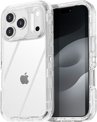 حافظة AICase لهاتف iPhone 17 Pro Max شفافة 3 في 1، شديدة التحمل، حماية من السقوط، جسم كامل متين مقاوم للصدمات/الغبار، طبقة ثلاثية شفافة، حماية عسكرية متينة لهاتف iPhone 17 ProMax 6.9"_1 in Kuwait