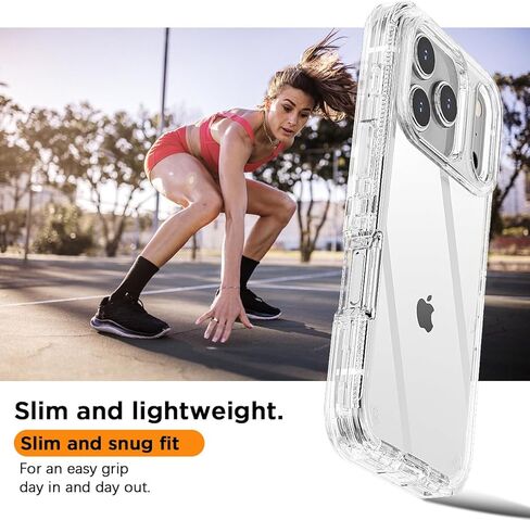 حافظة AICase لهاتف iPhone 17 Pro Max شفافة 3 في 1، شديدة التحمل، حماية من السقوط، جسم كامل متين مقاوم للصدمات/الغبار، طبقة ثلاثية شفافة، حماية عسكرية متينة لهاتف iPhone 17 ProMax 6.9"_1 in Kuwait