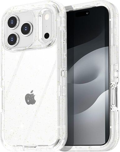 حافظة AICase لهاتف iPhone 17 Pro Max شفافة 3 في 1، شديدة التحمل، حماية من السقوط، جسم كامل متين مقاوم للصدمات/الغبار، طبقة ثلاثية شفافة، حماية عسكرية متينة لهاتف iPhone 17 ProMax 6.9"_1 in Kuwait