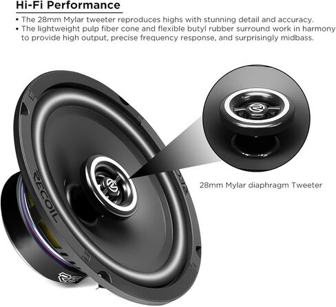 RECOIL RCX2652 مكبرات صوت للسيارة محورية 6.5 بوصة نظام ثنائي الاتجاه in Kuwait