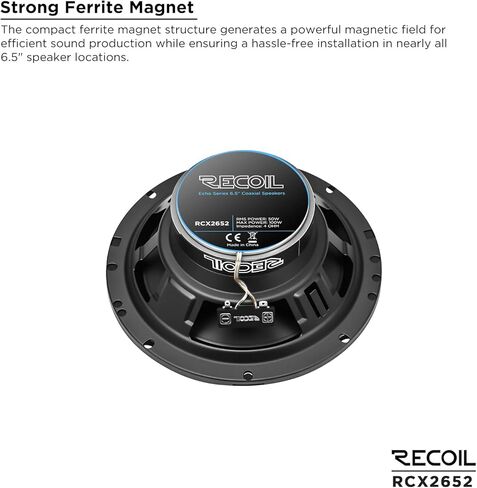 RECOIL RCX2652 مكبرات صوت للسيارة محورية 6.5 بوصة نظام ثنائي الاتجاه in Kuwait
