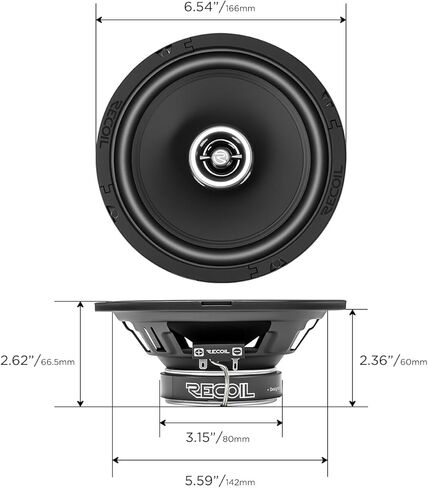 RECOIL RCX2652 مكبرات صوت للسيارة محورية 6.5 بوصة نظام ثنائي الاتجاه in Kuwait