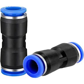 WAFJAMF Straight Push to Connect Fitting,4mm Tube OD Quick Release Pneumatic Connectors, Air Line Hose Pipe Fittings Kit Connector PU-4(10 Pcs)