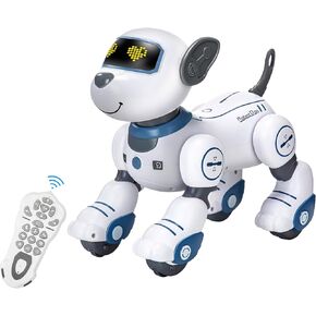 Voice&Remote Control Robot Dog Toy: Programmable Voice Robotic Puppy for Kids Smart Interactive Robot Dog Dancing Singing Stunt Animal Toy for Toddler Toys 3-8 Year Gift