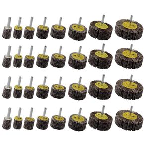 Aracombie 40 Pack Sanding Flap Wheel 1/4 Inch Shank Sanding Wheel Set, 80 Grit Abrasive Flap Wheel Aluminum Oxide Abrasive Wheel (Cylindrical Shape, 8 Sizes)