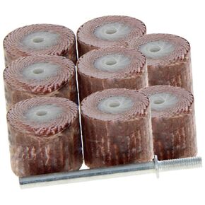 Utoolmart 8 Pcs 15x15mm Flap Wheel 400 Grits Abrasive Grinding Head with 1/8 inches Shank for Rotary Tool