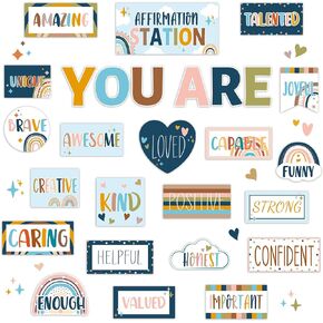Spring Eucalyptus Affirmation Station Bulletin Board Set Inspirational Bulletin Board for Classroom Decor Greenery Posters Positive Affirmations Accents Cutouts for Teachers School Chart Wall Supplies