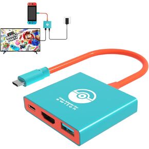 Switch Dock for Nintendo Switch Docking Station, Portable Switch TV Adapter for Nintendo Switch/OLED/Steam Deck Support TV Dock Mode with HDMI2.0, Replacement Travel Switch TV Docking Station