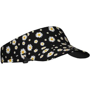 قبعات لوجمور بيضاء صفراء على شكل زهرة الأقحوان السوداء الواقية من الشمس للنساء والرجال، قبعة رياضية فارغة، قبعة بيسبول للشمس، قناع للتنس، قناع للجولف in Kuwait