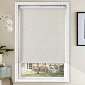 CUCRAF Solar Roller Shades for Windows Light Filtering Shade UV Protection Thermal Insulated, Window Shades Sheer Blinds for Windows, Office, Outdoor, Easy to Install(43" W x 72" H, Grey)