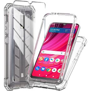 Mocotto for BLU View 4 Phone Case with Tempered Glass Screen Protector,Slim Soft Silicone Full-Body Protective Case for BLu View 2 2023 (Rose Gold)