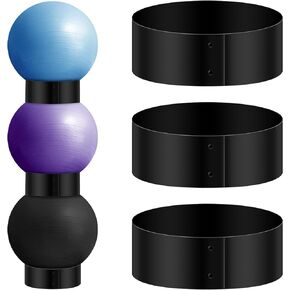 Wenqik 3 Pcs Exercise Stability Ball Display Holder 14.5 Inch Plastic Yoga Ball Holder Medicine Ball Rack Exercise Ball Base Therapy Ball Carrier Stand Stability Ball Storage Stackers