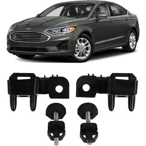 Car Hood Bumper Stopper & Headlight Lamp Mount Bracket Set Right Left Side for 2013-2020 Ford Fusion, Mustang, Expedition, Lincoln MKZ DS73-16K808-AA DS7Z16758D DS7Z16758C (4Pcs/Set)