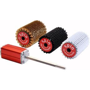 Tools4Boards Spin 5-Piece Roto Brush Kit, Candy Apple Red/Silver/Black