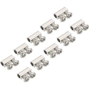 PATIKIL 12x4.5x5.5mm Wire Rope Clips, 10 Pcs Steel Cable Clamps 3mm Double Holes Wire Lock Rope Fittings Clip with M3*0.5 Screws for Cable