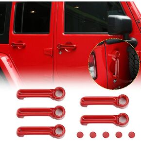 JeCar Door Handle Covers Tailgate Handle Covers Exterior Accessories for 2007-2018 Jeep Wrangler JK JKU / 2008-2012 Jeep Liberty / 2007-2011 Dodge Nitro, Red