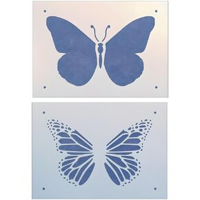 Monarch Butterfly 4 SMALL Stencil - Reusable Mylar Original Tropical Butterfly Stencil Templates for Painting Wall Floor Crafts Art DIY Home Decor - The Artful Stencil