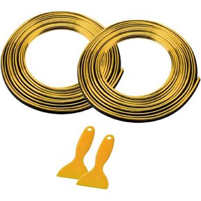 2 Pieces Car Interior Trim Strip, Zcargel 500Cm Vehicle Decorative Molding Line with 2 Scrapers Car Decoration Tape Car Interior Trim Line Strips for Automobile Doors Windows Dashboards