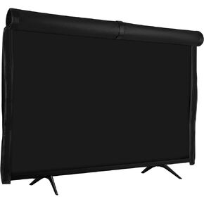 kwmobile TV Cover with Front Flap for 43" TV Cover - Indoor Television Screen Dust Protection - Black