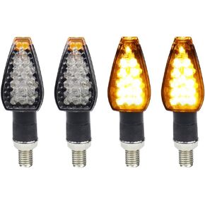 FACAILAHA 4Pcs Smoked Universal LED Turn Signal Lights Motorcycle Front Rear Amber Blinkers Compatible with Harley Touring ADV Enduro Suzuki Yamaha