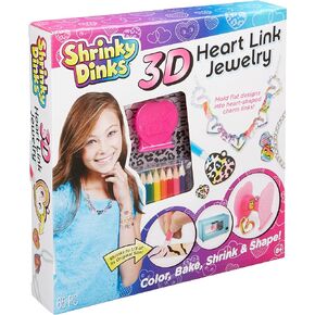 Shrinky Dinks 3D Heart Link Jewelry Kit Kids Art and Craft Activity