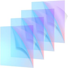 Acrylic AB Sheet Colored Translucent Acrylic Iridescent Radiant Sheet Laser Cutting Acrylic Board Acrylic Panel for Glass, DIY Painting, Art Craft, 2 Sides Rainbow Like, 8 x 12 in(3 Pack,1.6mm Thick)