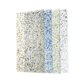TOEPODO Translucent Acrylic Sheet Irregular Glitter 1/8 Thickness Sparkly Plexiglass PMMA Acrylic Panels for Laser Cutting Engraving Craft DIY Decor Ornaments (2, Gold Glitter Flakes, 8x12 Inch)