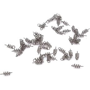 50Pcs Silver Fishing Hook Centering Pin Spring Twist Lock for Soft Lure Bait Worm Crank Terminal Tackle and Accessories