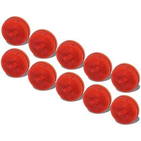 10PCs Truck-Lite 30200Y 30 Series PL-10 PC 2" Round Incandescent Grommet Mount Utility Light Marker Clearance Light (12V Yellow Polycarbonate)