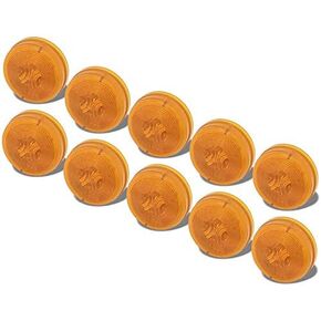 10PCs Truck-Lite 30200Y 30 Series PL-10 PC 2" Round Incandescent Grommet Mount Utility Light Marker Clearance Light (12V Yellow Polycarbonate)
