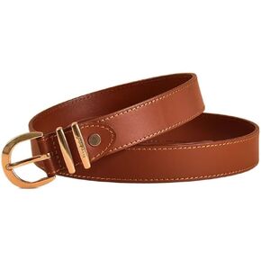 BEAU TODAY Women's Cowhide Leather Belt with Gold Buckle for Jeans Pants Dress Fashion Casual Belts