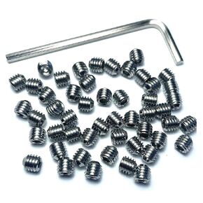 50pcs Set Screws 10-32 x 3/16 inch 304 Stainless Steel Allen Head Hex Hexagon Socket Set Screws with 3/32 Allen Wrench,Set Grub Screws Hex Allen Head Socket Set Screws.(3/16" Length)