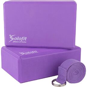 Yoga Blocks (2) with 6ft Yoga Strap – High Density EVA Foam Blocks for Stretching, Balance, Pilates, Dancers, Flexibility – Improve Strength, Aid Flexibility & Support Deepen Poses