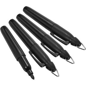 PATIKIL Mini Permanent Markers, 4 Pack Golf Ball Marker Pen with Keychain Clip for Office Meeting Outdoor Activity, Black Ink